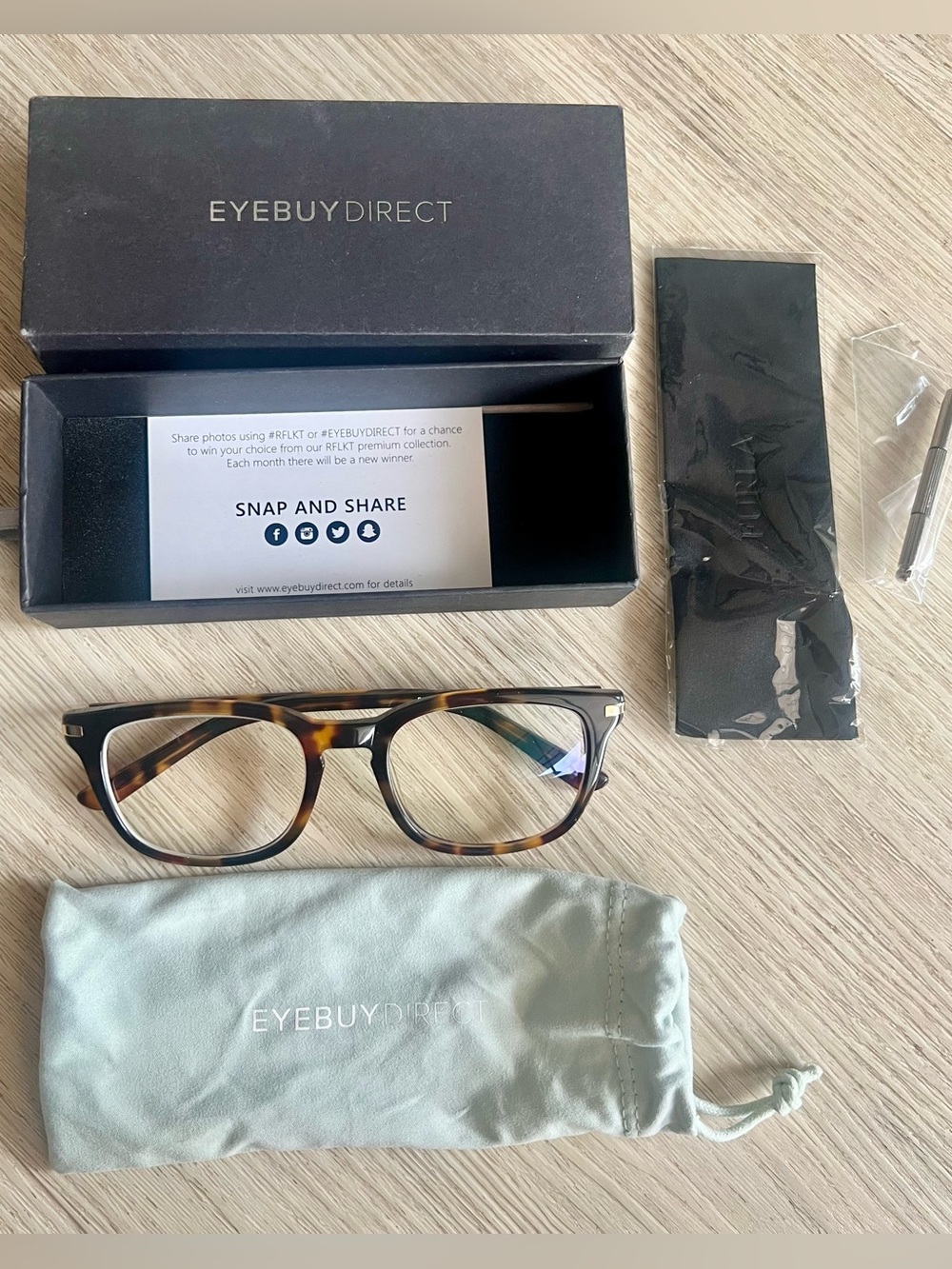 New Eyeglass Frames from EyeBuyDirect Brown Tortoise Shell “Infinity”
